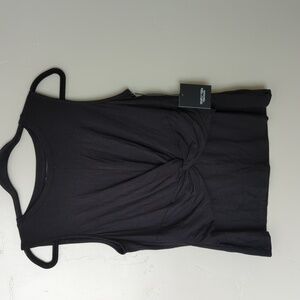 Simply Vera Wang Womens Black Tie Ribbed Tank Top Size S